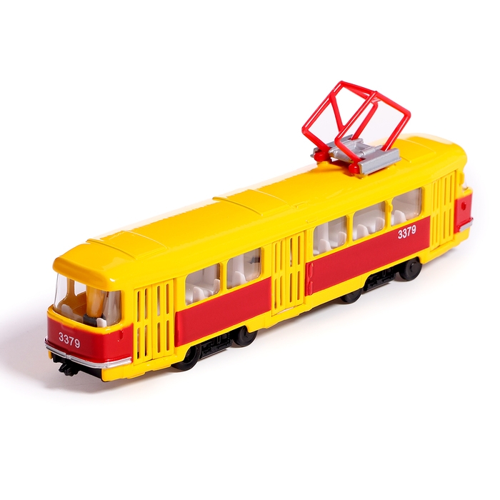 Машина металлическая «Трамвай», световые и звуковые эффекты, открываются двери, инерционная, 18 см Машина металлическая «Трамвай», световые и звуковые эффекты, открываются двери, инерционная, 18 см