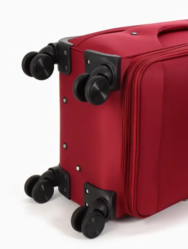 Чемодан на колёсах TEXTURA, текстильный, кодовый замок, с увеличением, 36&times;25&times;58 см, 20", красный