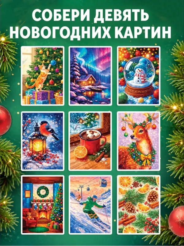 Книга &laquo;Рисуем наклейками по номерам. Зимнее настроение&raquo;