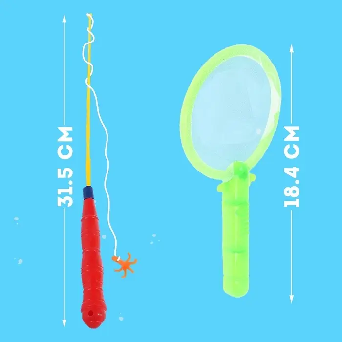 Магнитная рыбалка для детей &laquo;Морские жители&raquo;, 10 предметов: 1 удочка, 1 сачок, 8 игрушек, цвета МИКС