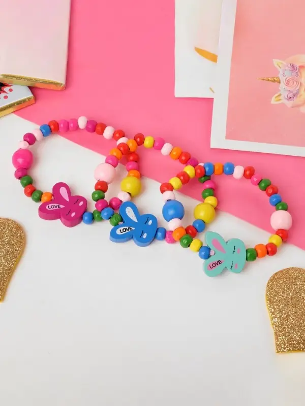 Браслет детский &laquo;Выбражулька. Зайчик сонный на радуге&raquo;, d=5 см, МИКС