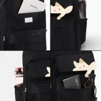 Рюкзак школьный, &laquo;Уставший кот&raquo;, 5 карманов, 2 отделения, 31&times;13.5&times;45 см, чёрный