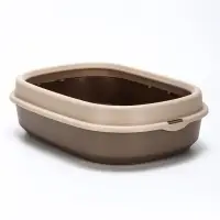 Лоток для кошек &laquo;Фур-Мур&raquo;, 48&times;35.5 см, с бортом и совком, покрытие софт-тач, цвет капучино