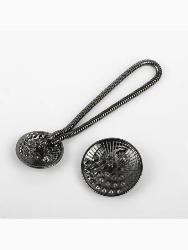 Декоративная застёжка, d = 2,5/3 см, цвет чёрный