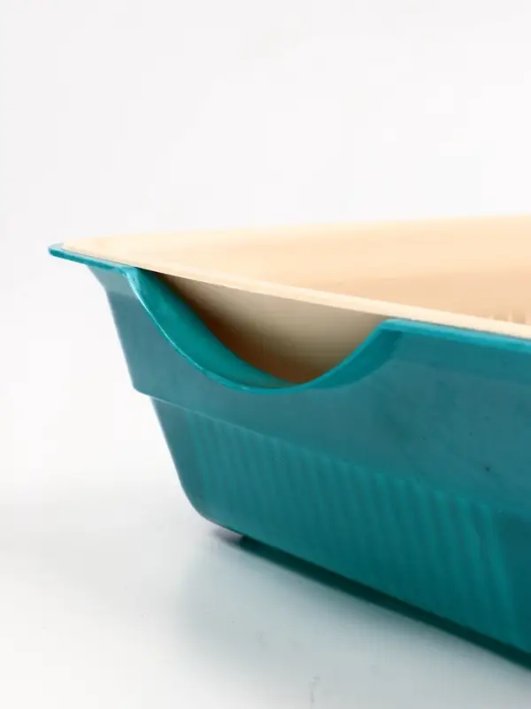 Туалет для кошек, 36&times;25&times;9 см, глубокий, с сеткой, пластик, бирюзовый, бежевый