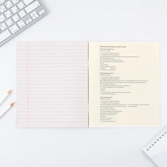 Тетрадь в линейку, предметная, 48 л.,на скрепке, А5 &laquo;ПРИРОДА. Русский язык&raquo;