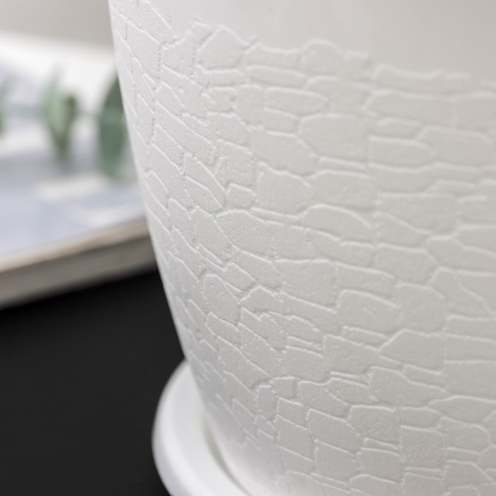 Горшок с поддоном «Розалия» 3,2 л, цвет белый Горшок с поддоном «Розалия» 3,2 л, цвет белый