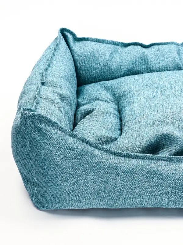 Лежанка для кошек и собак, 65&times;55&times;15 см, мебельная ткань, голубая