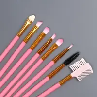 Набор кистей для макияжа COLOR POWER pink, 12 шт., футляр, розовый