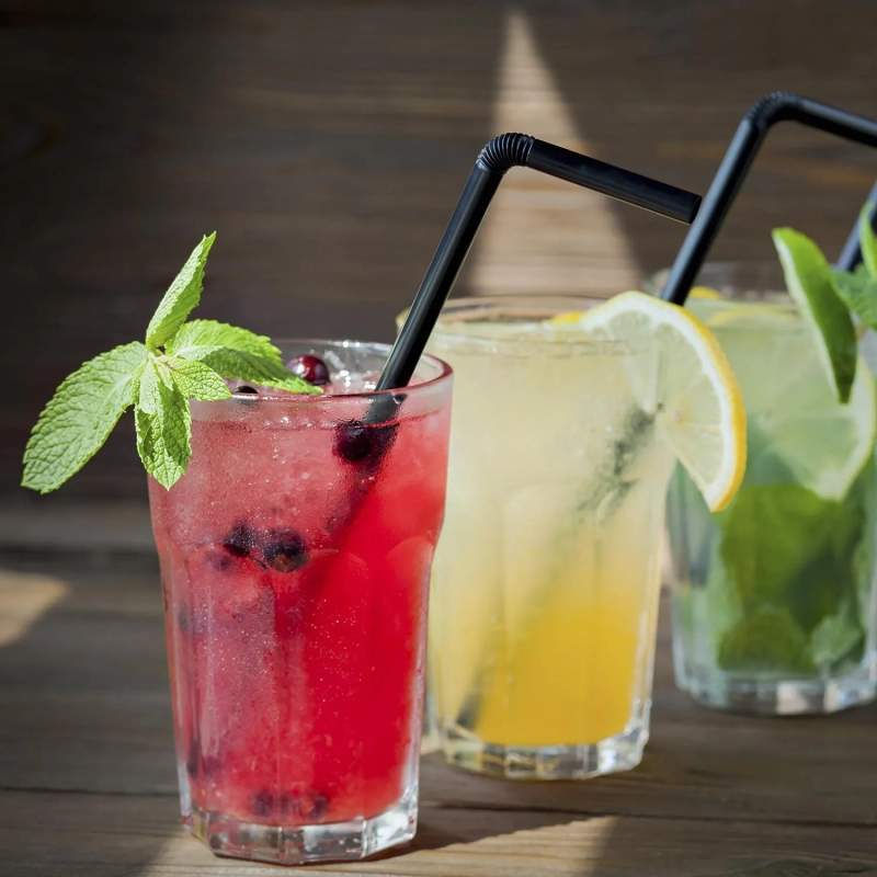 Трубочки для коктейля  AVIORA с изгибом  d=5мм, L=240мм, черная, 250 шт/уп