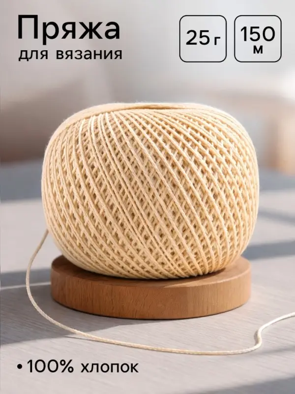 Пряжа для вязания &laquo;Ирис&raquo; 150 м/25 г, 100% мерсеризованный хлопок