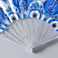 Веер складной пластик &laquo;Орнамент от сглаза&raquo;, блеск, 23 см