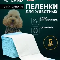 Пелёнки впитывающие &laquo;Мой выбор&raquo;, 60&times;40 см, набор 5 шт., целлюлоза