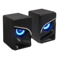 Компьютерные колонки Qumo Rage AS005, 2.0, 2x5 Вт, подсветка, Jack 3.5 мм, USB, черные