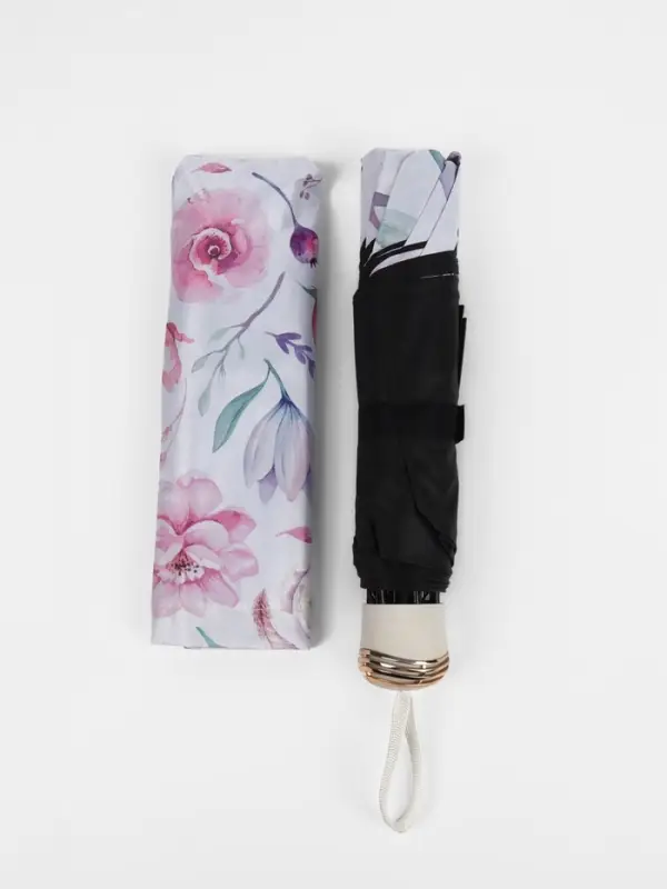 Зонт механический &laquo;Букет&raquo;, эпонж, 4 сложения, 8 спиц, R=47/55 см, d=94 см, МИКС