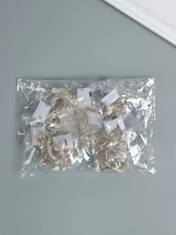 Нить светодиодная для сувениров мульти 20 диодов длина 2 м от батареек 3хCR1130 набор 10 шт   108885