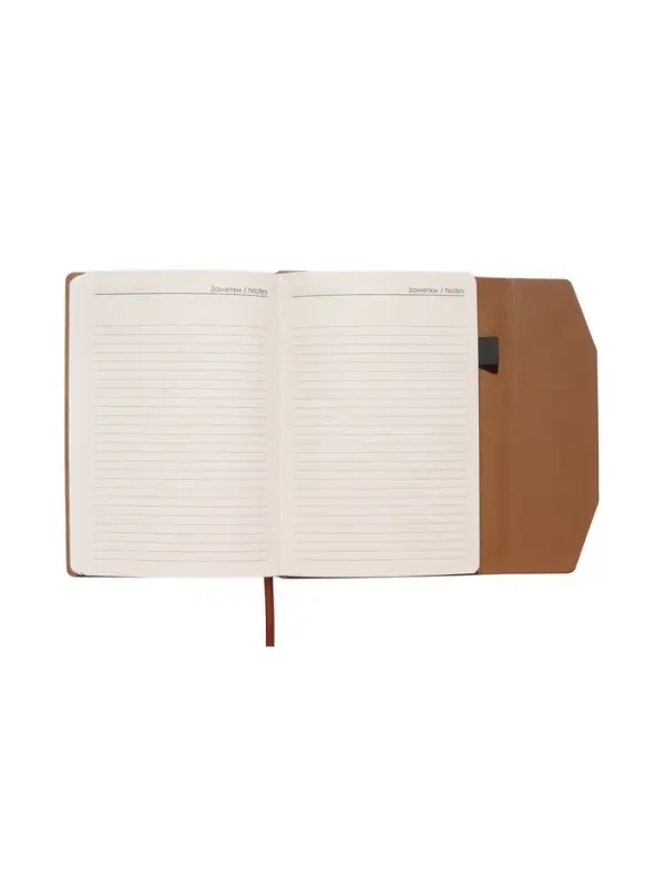 Ежедневник недатированный формат А5, с клапаном, 112л, линия, пвх, Коричневый Ежедневник недатированный формат А5, с клапаном, 112л, линия, пвх, Коричневый