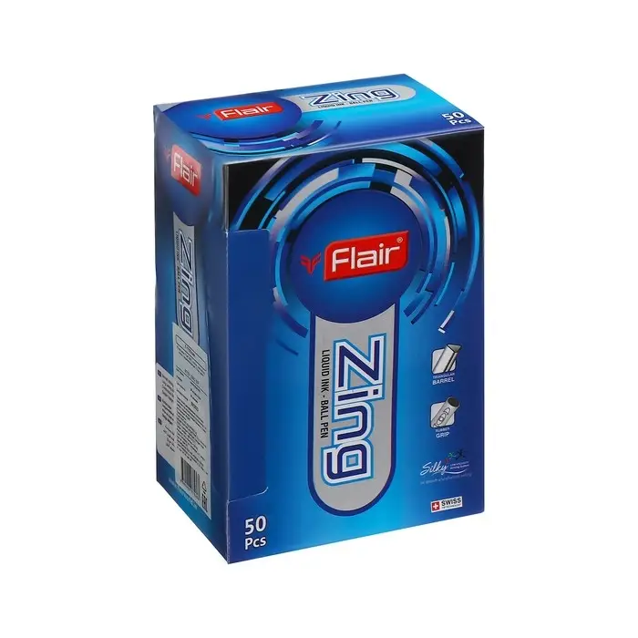 Ручка шариковая Flair Zing, узел-игла 0.7 мм, масляная основа, резиновый упор, треугольный корпус, синий Ручка шариковая Flair Zing, узел-игла 0.7 мм, масляная основа, резиновый упор, треугольный корпус, синий