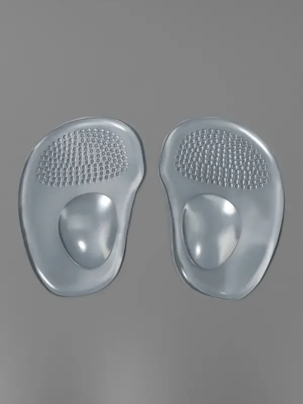 Полустельки для обуви, с протектором, на клеевой основе, силиконовые, 10.5&times;6.5 см, пара, прозрачные