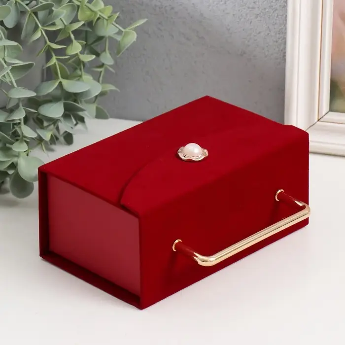 Шкатулка картон "Ромбы. Бордо" 7х16,5х10,5 см