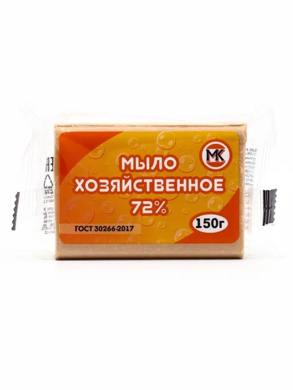 Мыло хозяйственное 72% в полиэтиленовой пленке с этикеткой, 150 г Мыло хозяйственное 72% в полиэтиленовой пленке с этикеткой, 150 г