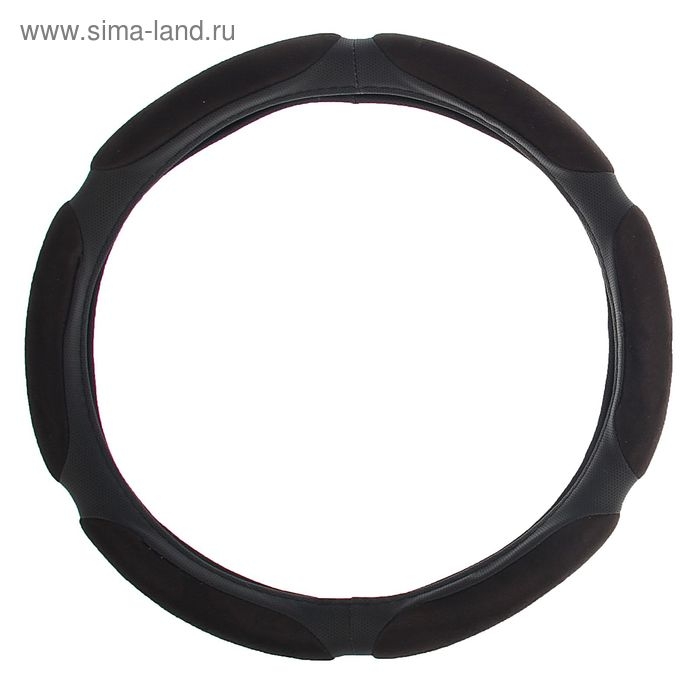 Оплетка на руль Nova Bright экокожа, спонжевая, чёрная, размер М Оплетка на руль Nova Bright экокожа, спонжевая, чёрная, размер М
