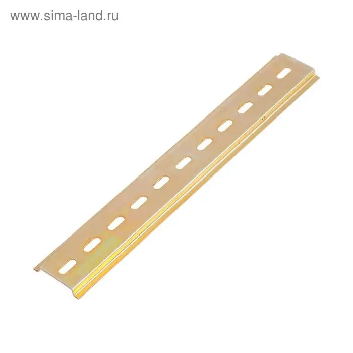DIN-рейка ТУНДРА krep, L=225, желтый цинк, в упаковке 1 шт.