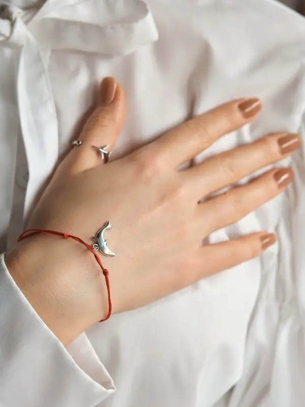 Браслет-оберег &laquo;Став&raquo;, везунчик, дельфин, цвет серебро, 8 см