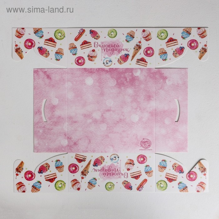 Коробка для капкейков, кондитерская упаковка, 4 ячейки «Вкусный подарок», 16 х 16 х 7.5 см Коробка для капкейков, кондитерская упаковка, 4 ячейки «Вкусный подарок», 16 х 16 х 7.5 см