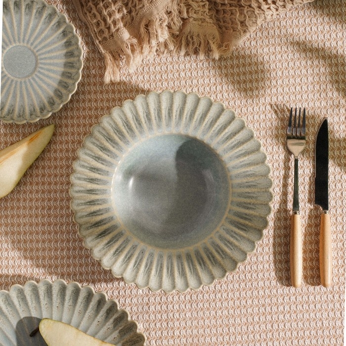 Тарелка для пасты SL Home «Эхо Крита», 340 мл, d=24 см, цвет голубой Тарелка для пасты SL Home «Эхо Крита», 340 мл, d=24 см, цвет голубой