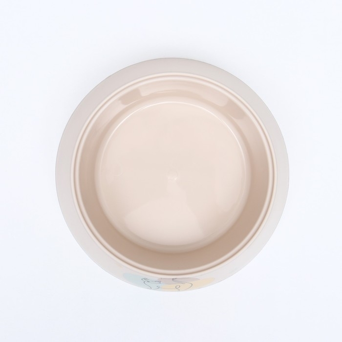 Миска Миска "Мур-мяу" для кошек 300 мл, 14,5 x 14,5 x 4 см, бежевая