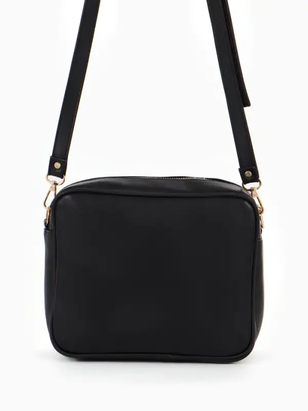 Сумка женская на молнии TEXTURA 22&times;8&times;17 см, чёрная