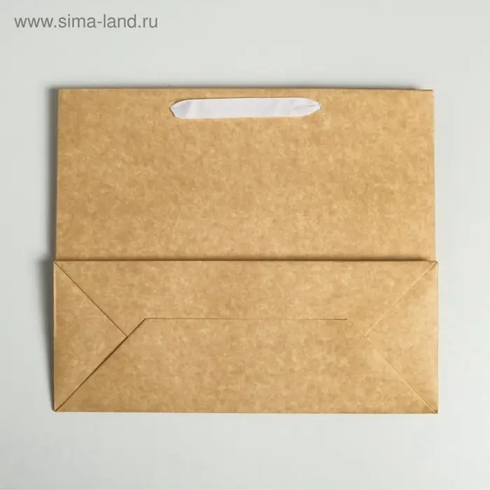 Пакет подарочный крафтовый с пластиковым окном, упаковка, &laquo;Цветы&raquo;, 31&times;26&times;11 см