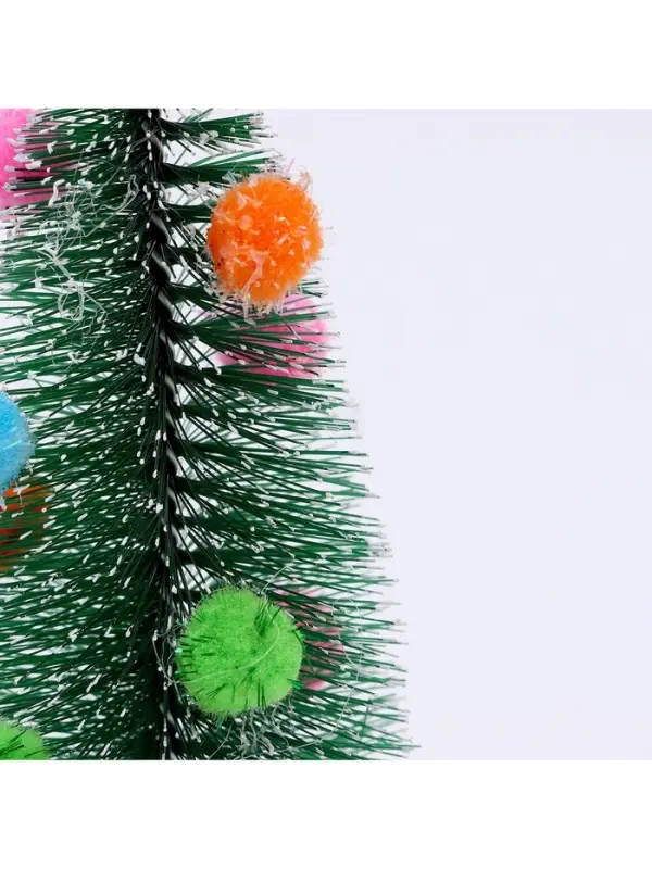 Декор &laquo;Ёлочка с цветными шарами&raquo;, с текстильными игрушками, на подставке, 7&times;7&times;15 см