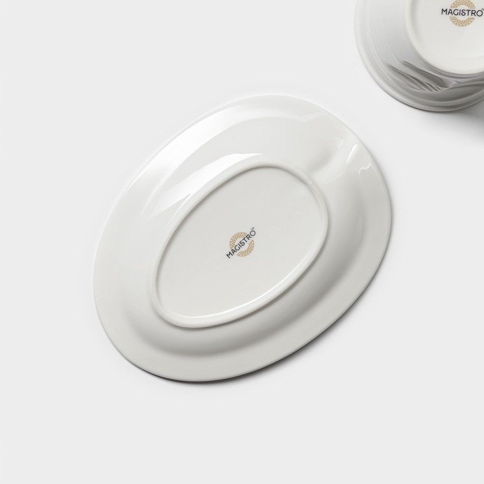 Чайная пара фарфоровая Magistro «Бланш», 2 предмета: чашка 300 мл, блюдце, цвет белый Чайная пара фарфоровая Magistro «Бланш», 2 предмета: чашка 300 мл, блюдце, цвет белый