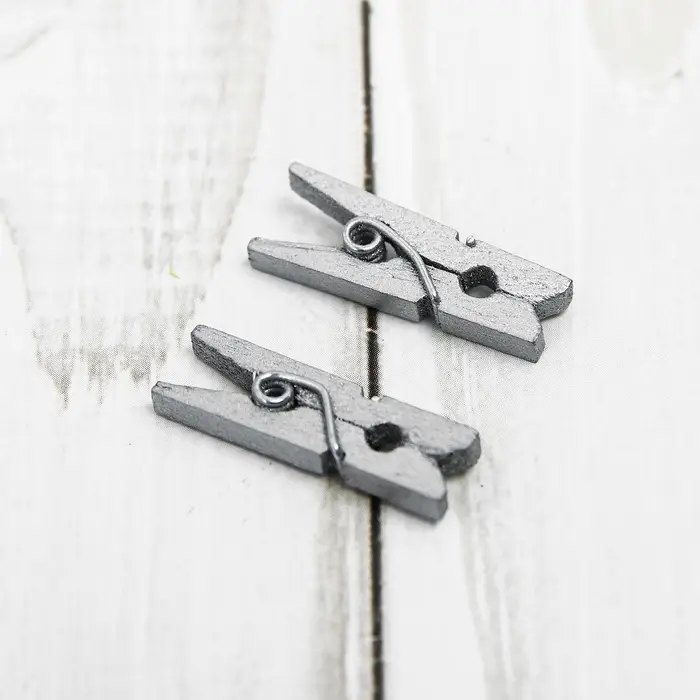 Прищепки для декора, серебро, 50 шт., размер: 2.5 см