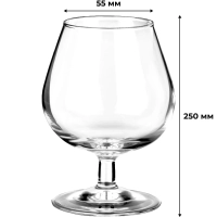 Бокал для коньяка ФРАНЦУЗСКИЙ РЕСТОРАНЧИК 6шт 250мл (J0010)