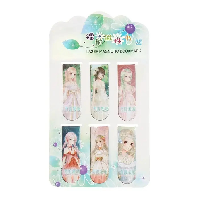 Набор магнитных закладок для книг Calligrata 6 штук, Набор магнитных закладок для книг Calligrata 6 штук, "Аниме", МИКС