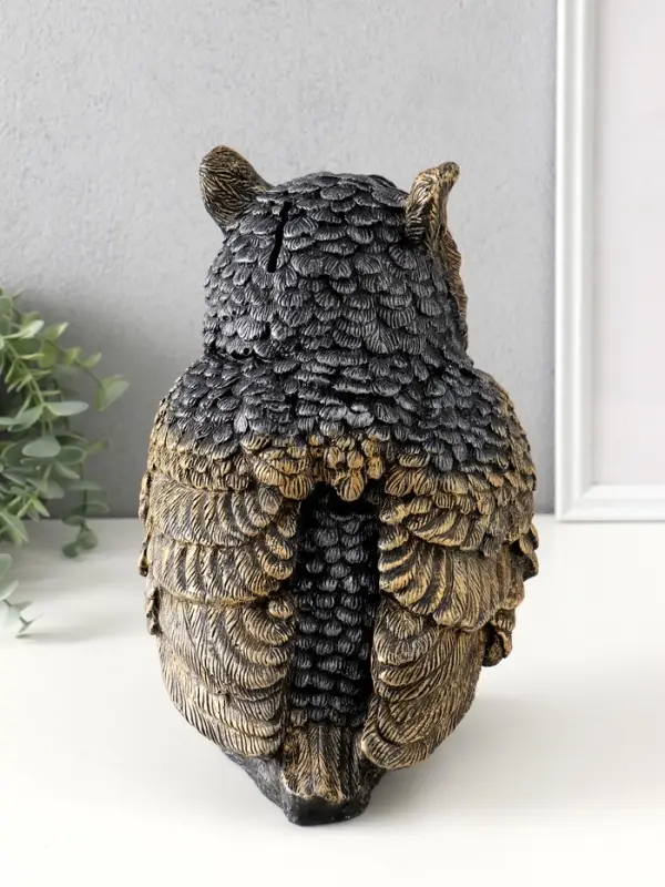 Копилка (гипс) Филин Большой серебро-золото 26х18х21 см