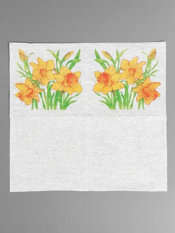 Салфетки бумажные Гармония цвета многоцветие Салфетки бумажные Гармония цвета многоцветие "Нарциссы желтые", 24*24 см 50 листов