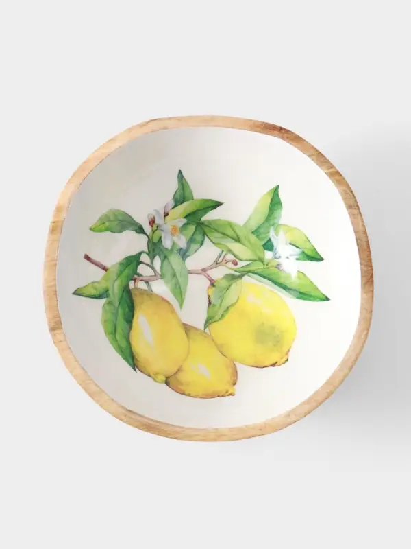 Салатник &laquo;Лимоны&raquo;, 23&times;23&times;10.5 см, дерево манго