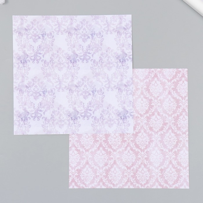 Набор бумаги для скрапбукинга 12 листов 12 дизайнов Набор бумаги для скрапбукинга 12 листов 12 дизайнов "Дамаск" 160 гр 15,2х15,2 см