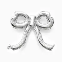 Воздушный шар фольгированный 22" "Бант" цвет серебро