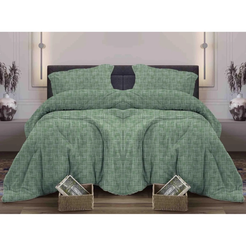 Постельное белье 1,5сп бязь набив. 120г/м2 (нав.70х70 2шт.), Контур зеленый