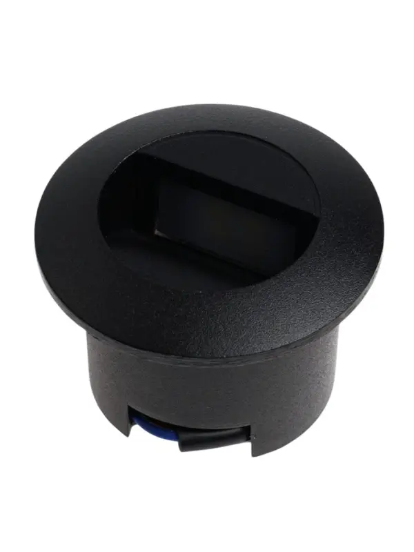 Встраиваемый светильник для лестницы, IP65, 3 Вт, 6500К, 50&times;50 мм, круглый, чёрный, свечение холодное белое