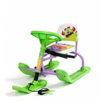 Снегокат &laquo;Twiny1+&raquo; с монстриками, со спинкой, зелёный, фиолетовый, TW1+/МН Nika Kids
