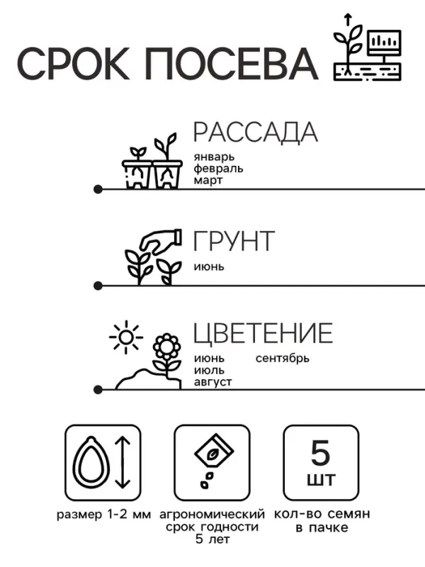 Семена цветов Пеларгония "Дансер Тауэр", смесь окрасок, F2, 5 шт.