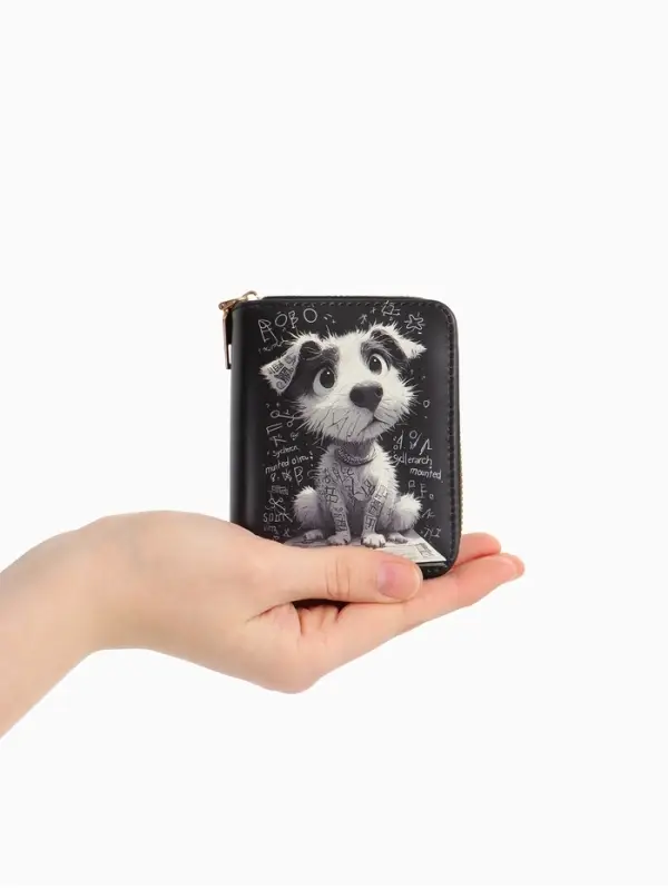 Кошелек дет 07-01-01 Июнь2538 собака, 8,5*2,5*10,5 см, 2 отд+отд/молн, д/карт, черный