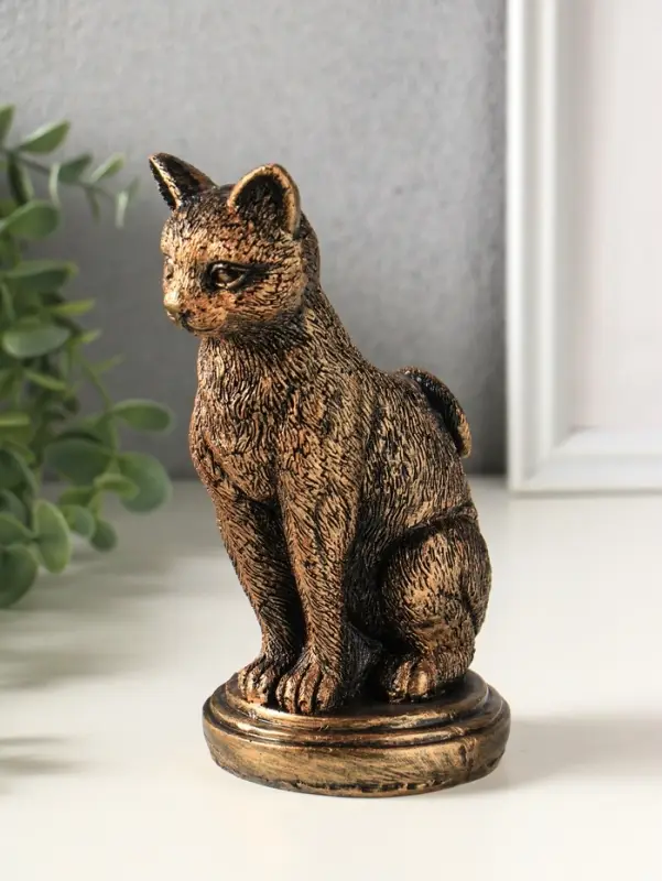 Подсвечник на 1 свечу &laquo;Кошка&raquo;, 17&times;10&times;8 см, под бронзу