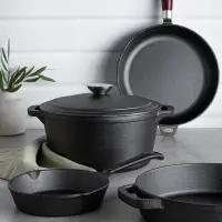 VETTA Сковорода чугун, d22х5см, деревянная ручка, индукция